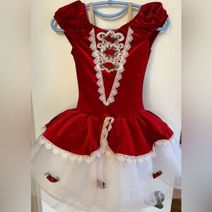 Little red riding hood velvet leotard costume. Size 7Y